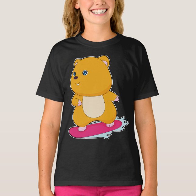 Camiseta Esportes de Hamster Snowbaord Winter (Frente)