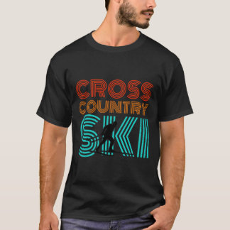 Camiseta Esportes de inverno com cruz quadrado retrô B