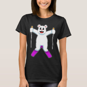Camiseta Esportes de inverno com urso polar Skier Ski