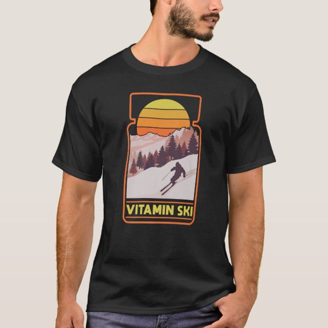 Camiseta Esportes de inverno de esqui Vitamin Ski Skier (Frente)