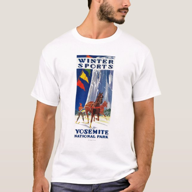 Camiseta Esportes de inverno em Yosemite PosterYosemite, CA (Frente)