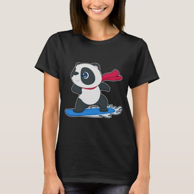 Camiseta Esportes de inverno Panda Snowboard (Frente)
