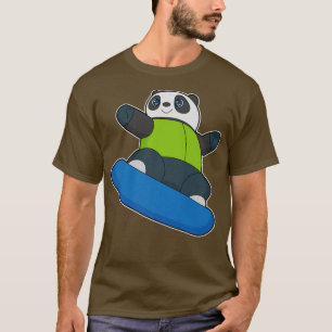Camiseta Esportes de inverno Panda Snowboarder