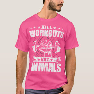Camiseta Esportes de matar não animais Vegan Peso de Criado