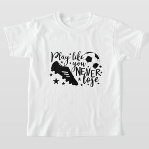Camiseta esportes de palavras inspiradores de futebol