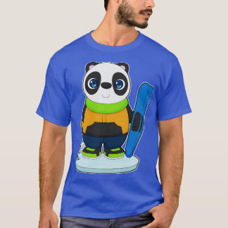 Camiseta Esportes de Panda Skier Ski Winter