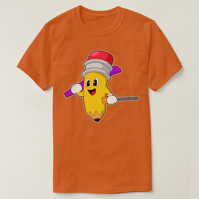 Camiseta Esportes de Pencil Skier Ski Winter (Frente do Design)