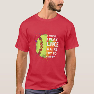 Camiseta Esportes de softball Cuterendy Jogador de Softbol 
