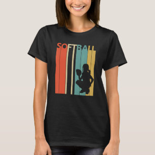 Camiseta Esportes de Softball Girl Retro 1980