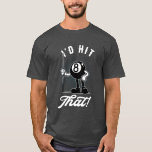 Camiseta Esportes de taco de bilhar divertido 8Ball desenho