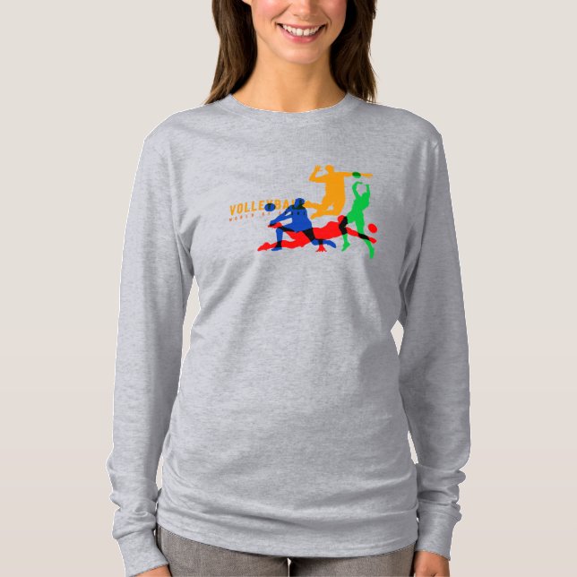 Camiseta Esportes de Voleibol | Capa longa feminina (Frente)