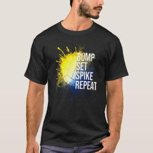 Camiseta Esportes De Voleibol Repetitivos De Bump Set