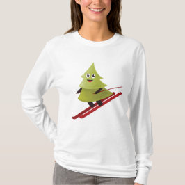 Camiseta Esportes em neve com pinheiro de esqui e árvores