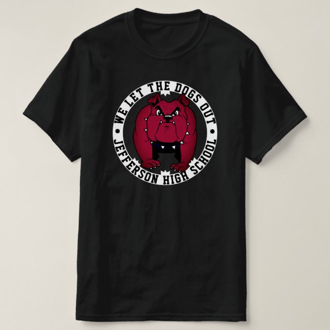 Camiseta Esportes Escolares De Bulldog Mascot Deixamos Os C (Frente do Design)