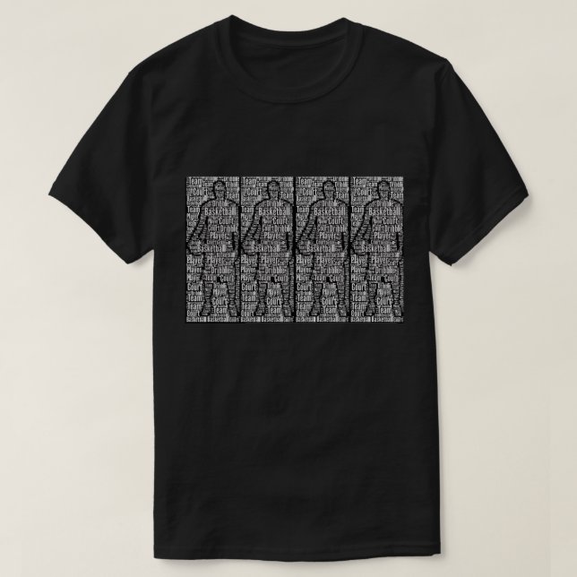 Camiseta Esportes Gráficos Negros do Jogador de Basquete da (Frente do Design)
