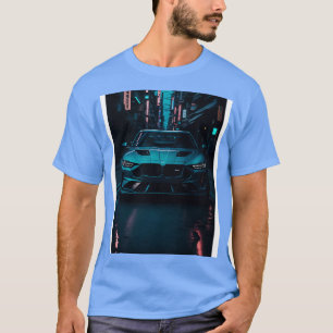 Camiseta Esportes negros de chá na cidade de neon japonesa