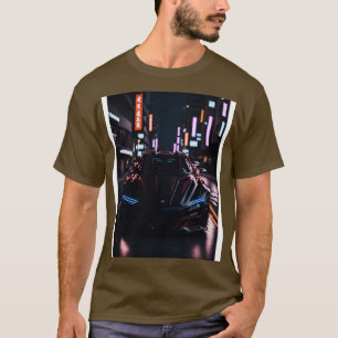 Camiseta Esportes negros na cidade japonesa de neon