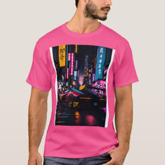 Camiseta Esportes Neon Escuros na Cidade Neon Japonesa 22