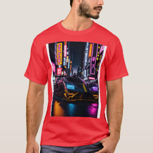Camiseta Esportes Néon Escuros na Cidade Neon Japonesa 3