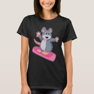 Camiseta Esportes para Inverno do Mouse Snowboard