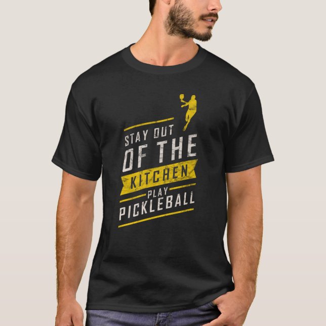 Camiseta Esportes Retro Engraçados De Cozinha De Pickleball (Frente)