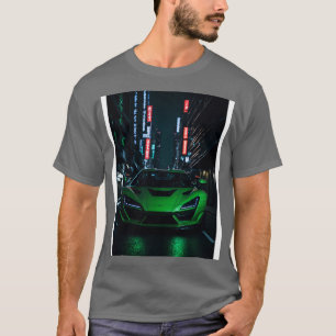 Camiseta Esportes Verdes Escuros na Cidade Neon Japonesa 1