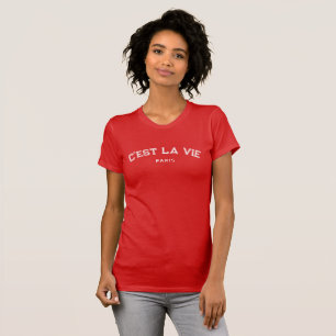 Camiseta Esportiva C'est La Vie Paris Vermelho