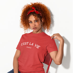 Camiseta Esportiva C'est La Vie Paris Vermelho