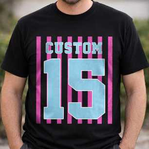 Camiseta esportiva com nome e número da equipe per