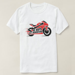 camiseta esportiva de motocicleta vermelha e preta