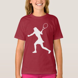 Camiseta esportiva de tênis vermelha grená para me