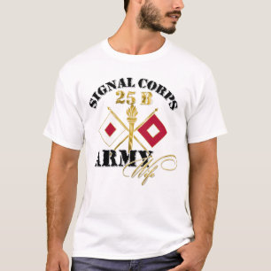 Camiseta Esposa 25B do exército do corpo do sinal