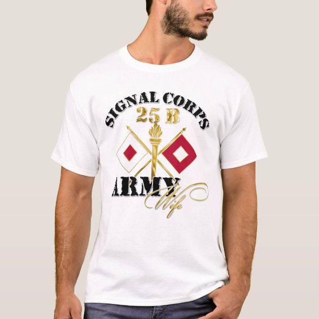Camiseta Esposa 25B do exército do corpo do sinal (Frente)