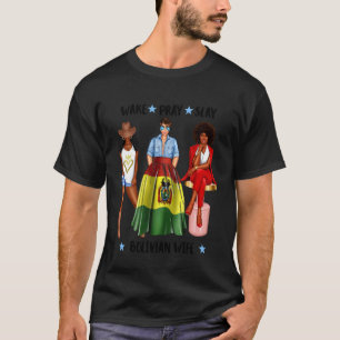 Camiseta Esposa Afro Boliviana Cônjuge Africano Bandeira da