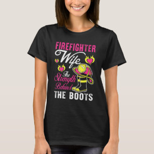 Camiseta Esposa Bombeiro Resistente Por Trás Da Mulher Do B