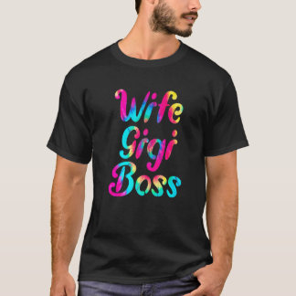 Camiseta Esposa Bonita Gigi Mãe Tie Dye Família Corresponde
