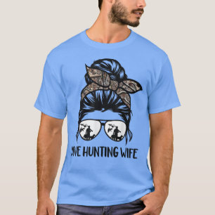 Camiseta Esposa caçadora de pomba pão bagunçado Engraçado D