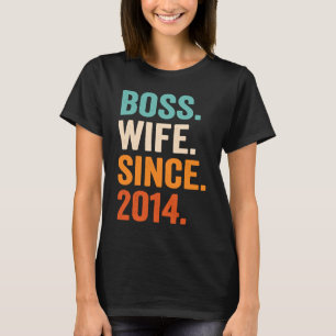 Camiseta Esposa Chefe desde 2014, 9.º aniversário de casame