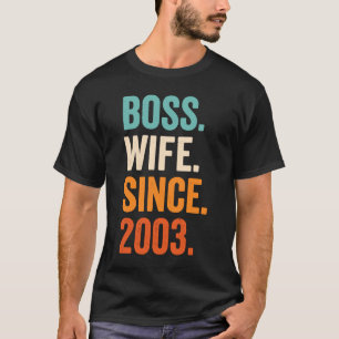 Camiseta Esposa Chefe desde o aniversário de 20 do casament