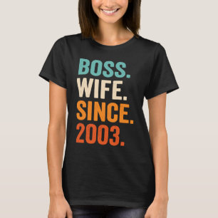 Camiseta Esposa Chefe desde o aniversário de 20 do casament