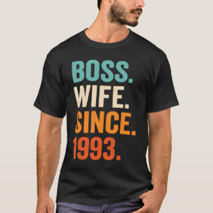 Camiseta Esposa Chefe desde o aniversário de 30 de casament