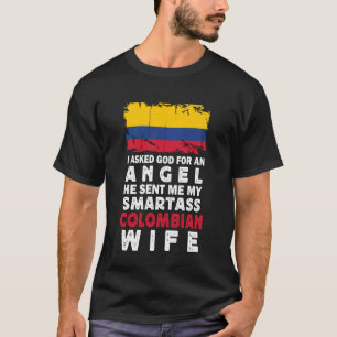 Camiseta Esposa Colombiana Espertinha Engraçada Bandeira da