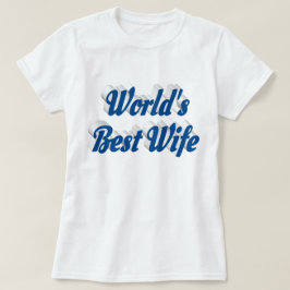 Camiseta Esposa com T-Shirt com texto azul