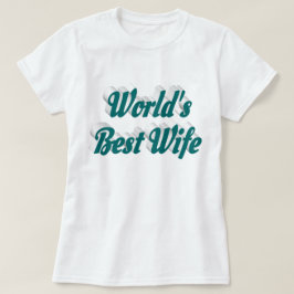 Camiseta Esposa com T-Shirt com texto verde