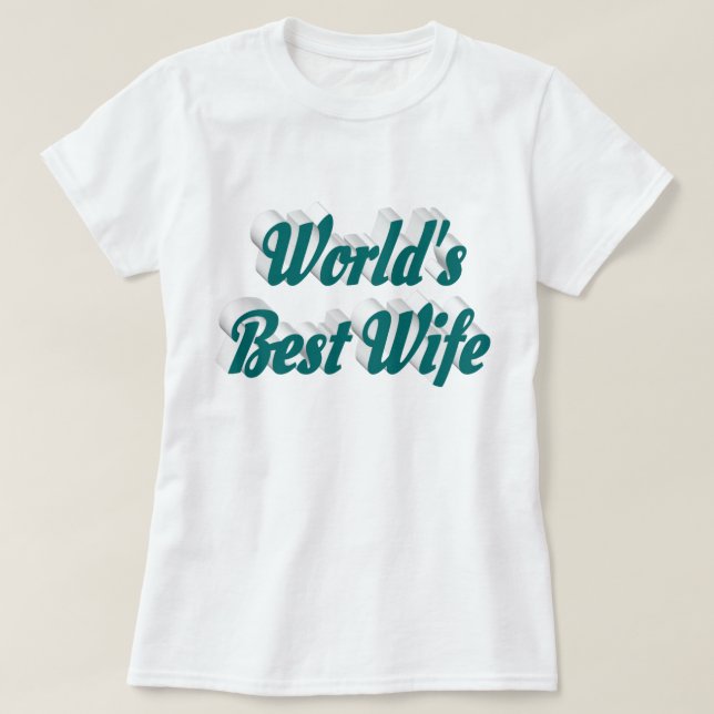 Camiseta Esposa com T-Shirt com texto verde (Frente do Design)