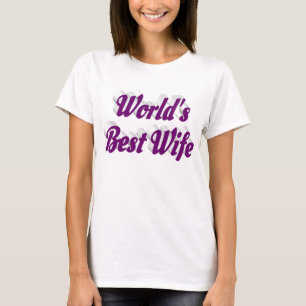 Camiseta Esposa com T-Shirt de texto roxo