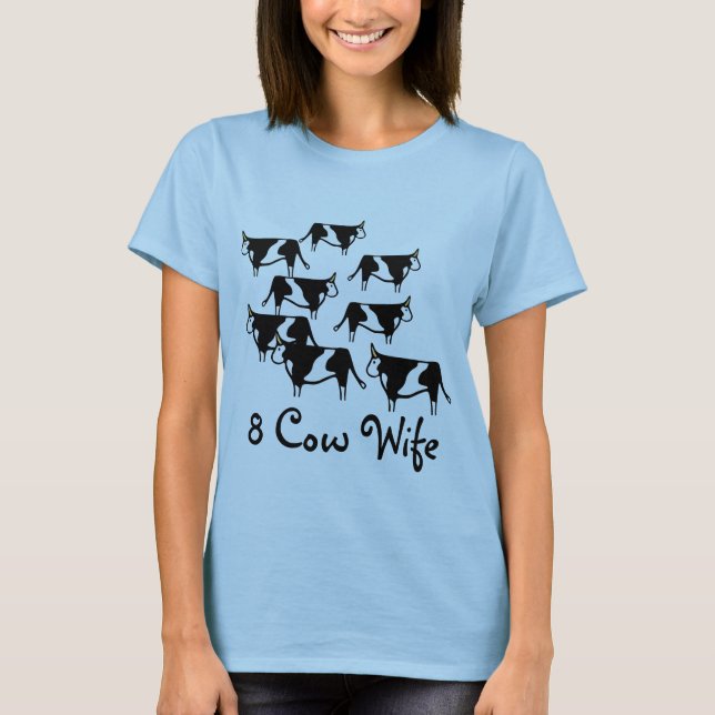 Camiseta Esposa de 8 vacas, lds, mormon, CTR, camisa, (Frente)