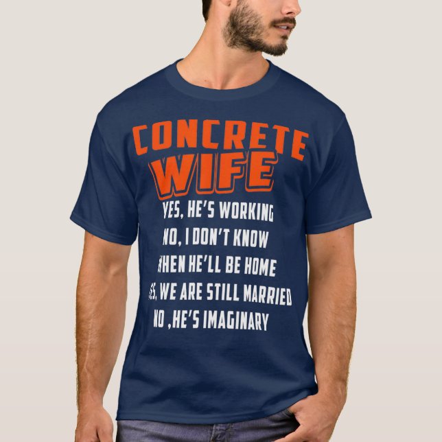 Camiseta Esposa De Concreto De Construção Para Construtor (Frente)