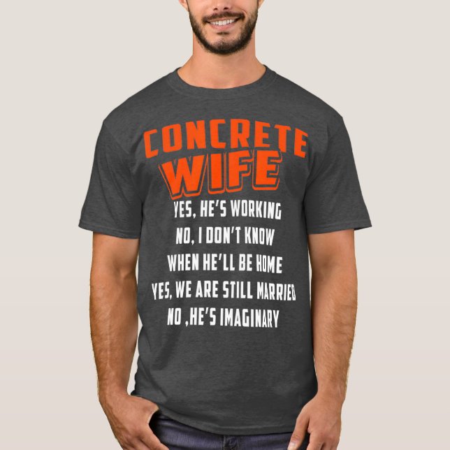 Camiseta Esposa De Concreto De Construção Para Construtor (Frente)