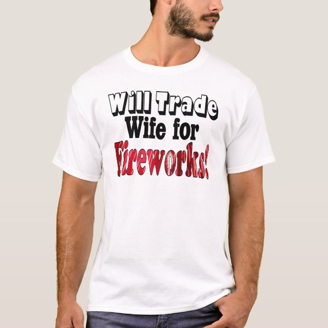 Camiseta Esposa de Fogos de Artifício Troca (Frente)
